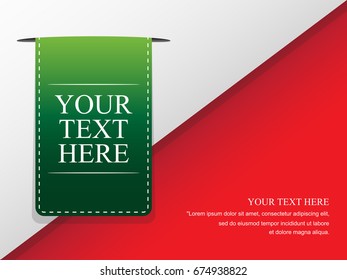 Vertical Ribbon , Bookmark, Label or Tags elements for print, web, banner and poster material.
