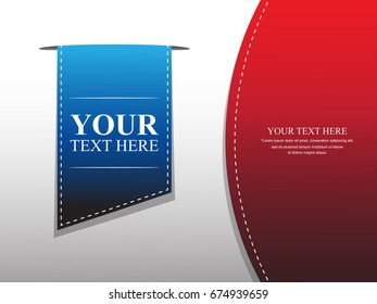 Vertical Ribbon , Bookmark, Label or Tags elements for print, web, banner and poster material.