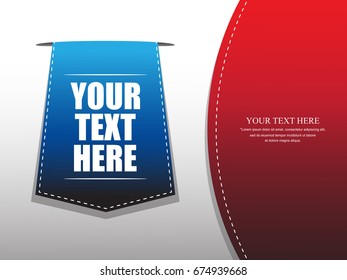 Vertical Ribbon , Bookmark, Label or Tags elements for print, web, banner and poster material.