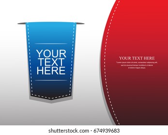 Vertical Ribbon , Bookmark, Label or Tags elements for print, web, banner and poster material.