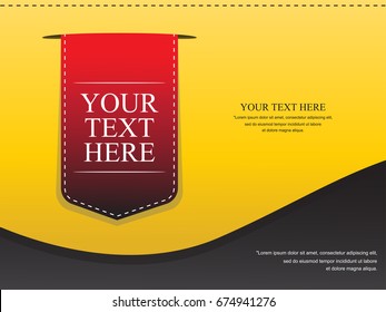 Vertical Ribbon , Bookmark, Label or Tags elements for print, web, banner and poster material.