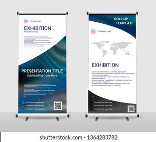 Vertical Roll Up Banner - Signboard Brochure Advertising Flyer Template X-banner