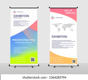 Vertical Roll Up Banner - Signboard Brochure Advertising Flyer Template X-banner