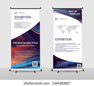 Vertical Roll Up Banner - Signboard Brochure Advertising Flyer Template X-banner