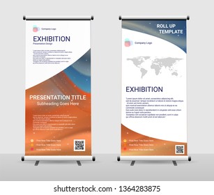 Vertical Roll Up Banner - Signboard Brochure Advertising Flyer Template X-banner