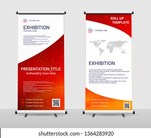 Vertical Roll Up Banner - Signboard Brochure Advertising Flyer Template X-banner