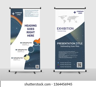 Vertical Roll Up Banner - Signboard Brochure Advertising Flyer Template X-banner