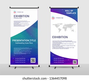 Vertical Roll Up Banner - Signboard Brochure Advertising Flyer Template X-banner