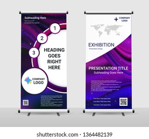 Vertical Roll Up Banner - Signboard Brochure Advertising Flyer Template X-banner