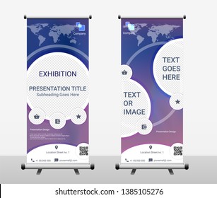 Vertical Roll Up Banner - Signboard Brochure Advertising Flyer Template X-banner