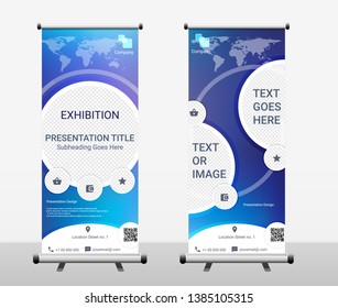 Vertical Roll Up Banner - Signboard Brochure Advertising Flyer Template X-banner