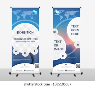 Vertical Roll Up Banner - Signboard Brochure Advertising Flyer Template X-banner