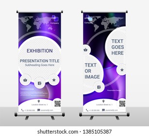 Vertical Roll Up Banner - Signboard Brochure Advertising Flyer Template X-banner
