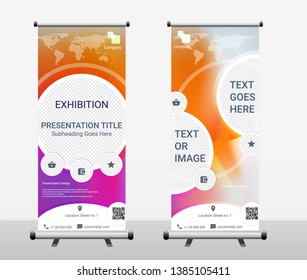 Vertical Roll Up Banner - Signboard Brochure Advertising Flyer Template X-banner