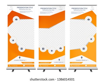 Vertical Roll Up Banner - Signboard Brochure Advertising Flyer Template X-banner