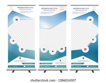 Vertical Roll Up Banner - Signboard Brochure Advertising Flyer Template X-banner