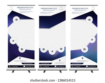 Vertical Roll Up Banner - Signboard Brochure Advertising Flyer Template X-banner