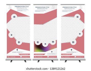 Vertical Roll Up Banner - Signboard Brochure Advertising Flyer Template X-banner