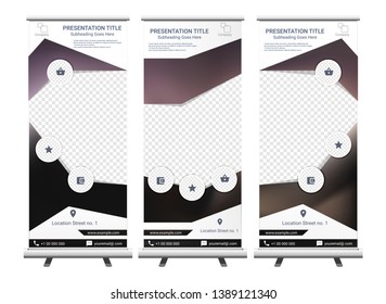 Vertical Roll Up Banner - Signboard Brochure Advertising Flyer Template X-banner