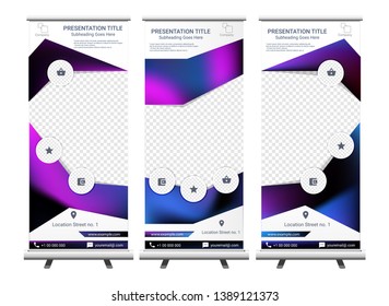 Vertical Roll Up Banner - Signboard Brochure Advertising Flyer Template X-banner