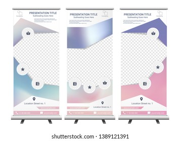 Vertical Roll Up Banner - Signboard Brochure Advertising Flyer Template X-banner