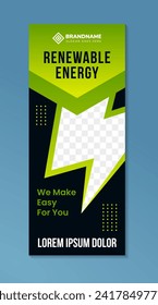 Vertical roll up gradient Banner. Electronic recycling services marketing banners. Vector Illustration with thunder flash space for photo. colorful display collection with any colors can be selected.