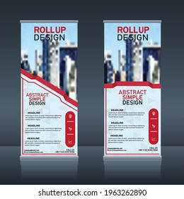 Vertical roll up, pull up, x banner template billboard, banner stand or flag design layout. modern abstract design.