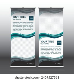 Vertical Rollup Banner Design and Vector X-Banner Layout Background