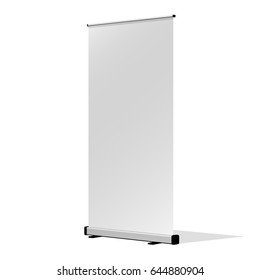 Vertical Roll-up banner. Isolated on white background.