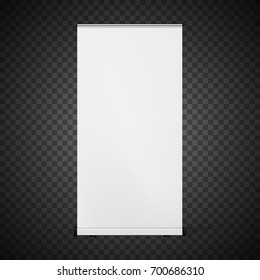Vertical Roll-up banner. Isolated on transparent background.