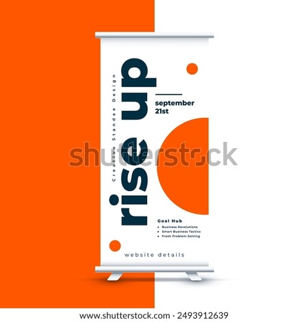 vertical rollup standee page template for business presentation vector