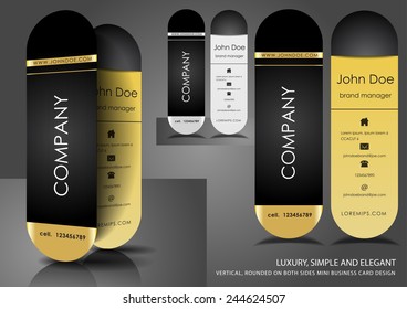 Vertical rounded mini business cards