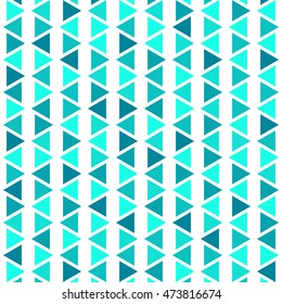 Vertical rows of geometric shapes. Shades of green. White background.