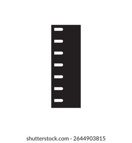  vertical ruler measuring tool icon. Simple straight ruler in vertical orientation for scale or dimension use.