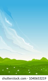 Vertical rural summer landscape