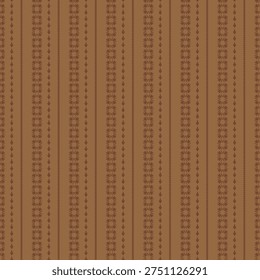 Vertical rust floral stripes on tobacco brown for farmhouse wallpaper, bedding and rustic home textiles.