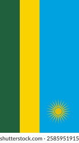 Vertical Rwanda Flag Vector Images