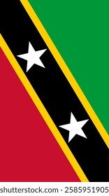 Vertical Saint Kitts and Nevis Flag Vector Images