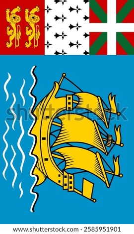 Vertical Saint Pierre and Miquelon Flag Vector Images