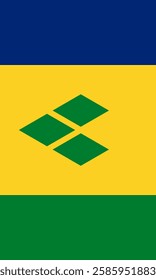 Vertical Saint Vincent and the Grenadines Flag Vector Images