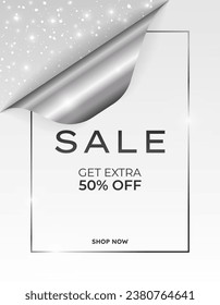 Vertical sale banner, poster. Luxury template.