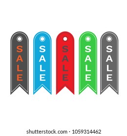 Vertical SALE tag. Vector icon.