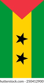 Vertical Sao Tome and Principe Flag, Vertical Flag of Sao Tome and Principe