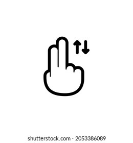 Vertical Scroll 1 Silhouette Icon On White Background