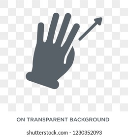 Vertical Scroll gesture icon. Trendy flat vector Vertical Scroll gesture icon on transparent background from Hands and guestures collection. 