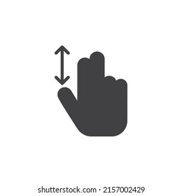 Vertical scroll hand gesture vector icon. filled flat sign for mobile concept and web design. Up and down swipe glyph icon. Symbol, logo illustration. Vector graphics