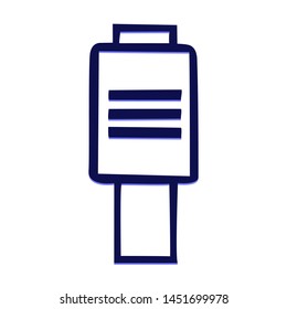 Vertical Scroll Slider. Hand Drawn Icon with Blue Ballpoint Pen Style.