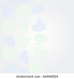  vertical sea pattern,  hole,  spots,shells, doodles . Hand drawn.