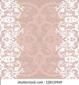 Vertical seamless background with a floral ornament