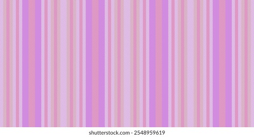 Vertikaler nahtloser Hintergrundstreifen, farbige Linien, Vektorgewebe. Hobby Textur Textil Muster vertikal in lila und helle Farben Palette.